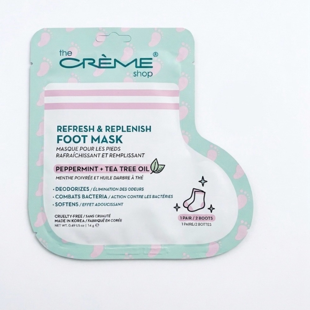 The Crème Shop Refresh & Replenish Peppermint + Tea Tree Foot Mask - Mint